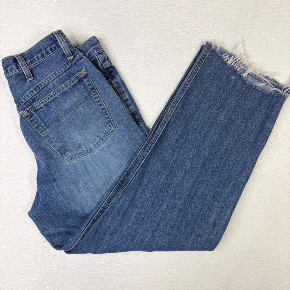 Cinch Jeans Mens 34 Cropped Blue Denim Straight Leg Raw Hem Cotton Made in Egypt